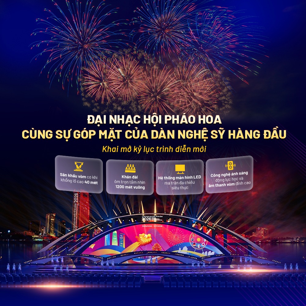 Dan nghe si-Khai mac le hoi phao hoa Da Nang 2026